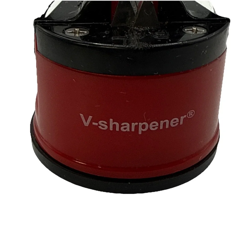 (Red)Knife‎ Sharpener Manual Scissor Sharpener Knife Sharpening Tool With US